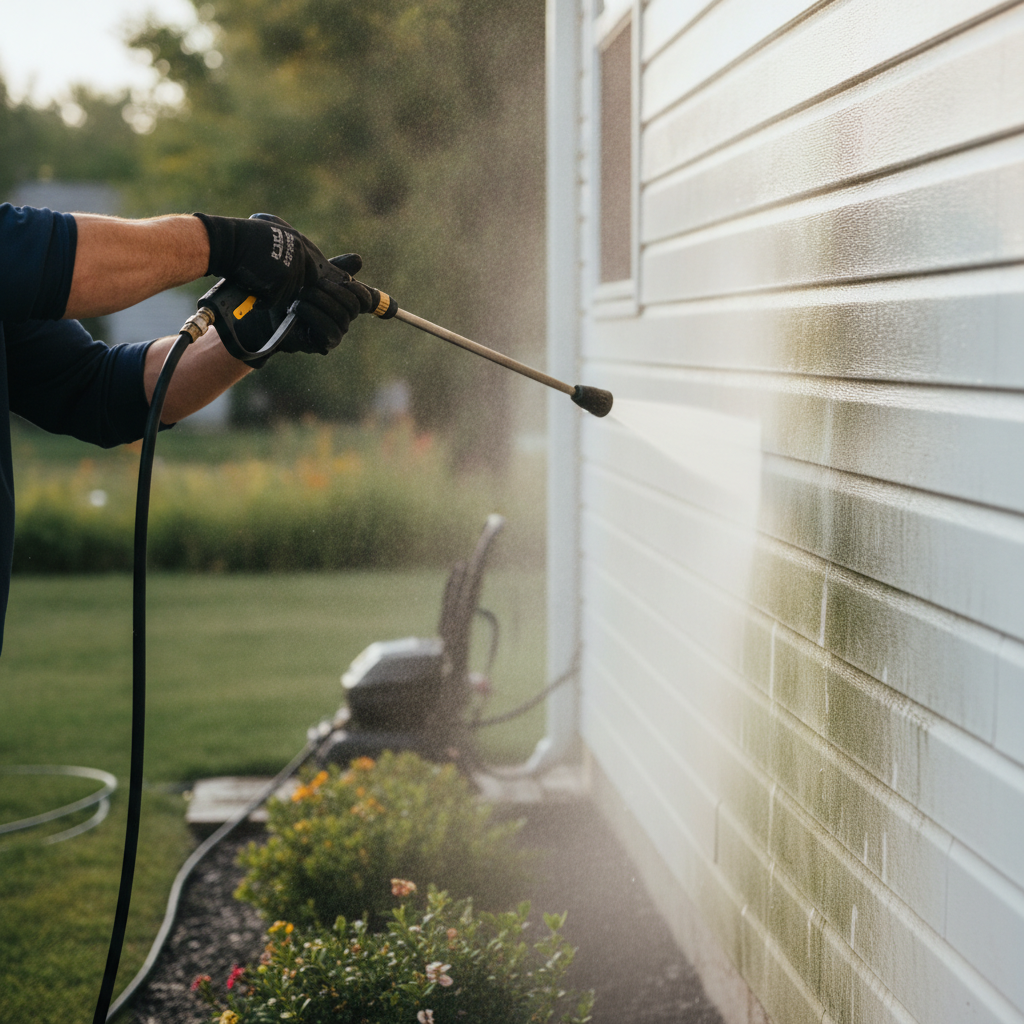 House Pressure Washing no peoples faces just hand